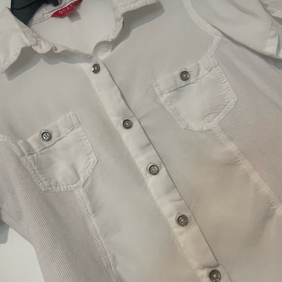 Guess Ivory Button-Down Women's Shirt - Picture 3 of 5